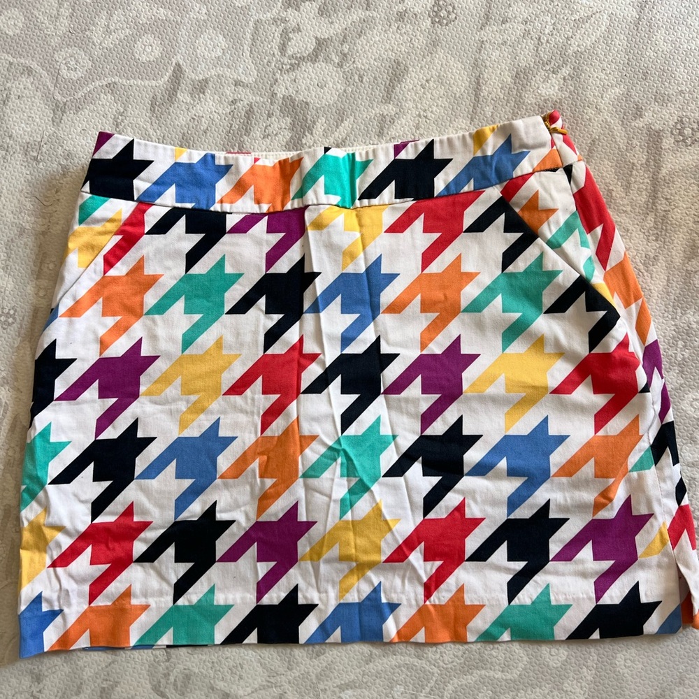 Loudmouth Red and Blue Mini Pencil Skirt for Casual Wear